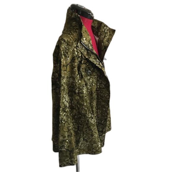 LoGo Lori Goldstein Jacket Women's Size 10 Green Animal Print Zippered P… - Picture 4 of 12